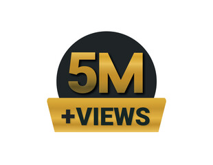 5 Million Views Celebration Clipart | Milestone Achievement Vector Graphics Download