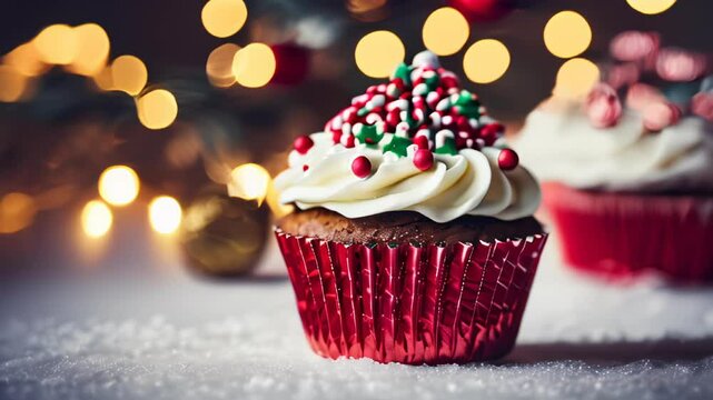  Sweet Christmas delighta festive cupcake with a sprinkle of joy