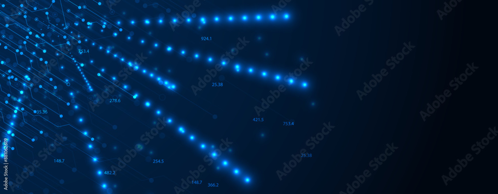 Fototapete neural network concept. connected cells with links. high technology process. abstract futuristic bac