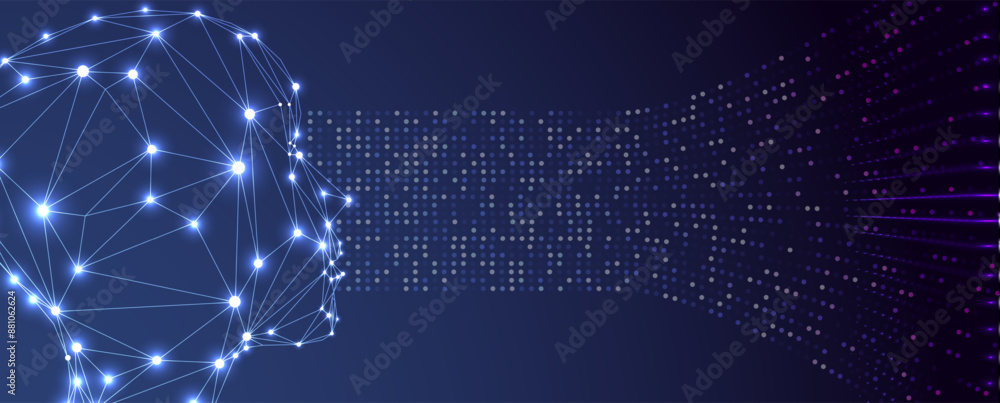 Fototapete neural network concept. connected cells with links. high technology process. abstract futuristic bac