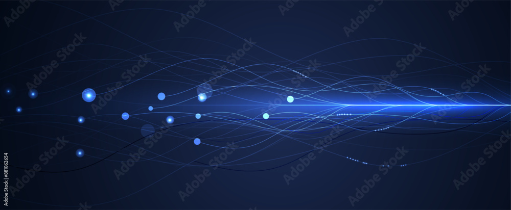 Fototapete neural network concept. connected cells with links. high technology process. abstract futuristic bac