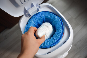 Special trash can for diaper disposal