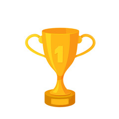 Winner's trophy icon. Golden trophy is a symbol of victory in a sports event.