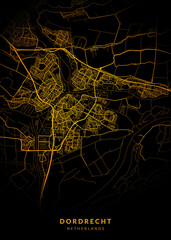 Dordrecht City Map Poster Minimalist - Dordrecht City Modern Wall Art Home Decor Ready to Printable
