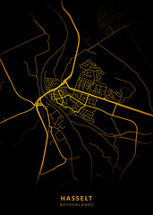 Hasselt City Map Poster Minimalist - Hasselt City Modern Wall Art Home Decor Ready to Printable
