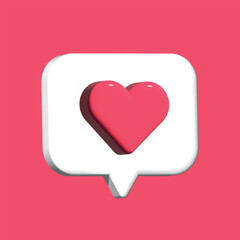 3D heart icon in the dialog box
