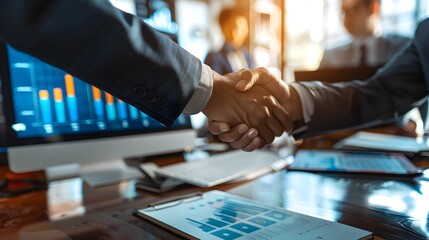 Handshake - Wealth Accumulation with Professional Growth Concept