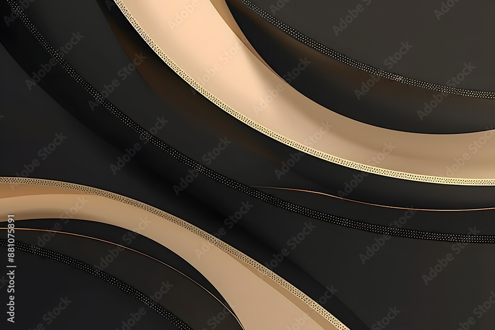 Aufkleber black and beige abstract shape background presentation design powerpoint and business background
