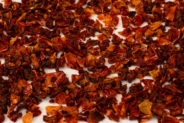 Dried tomatoes isolated on a white background.