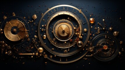 Golden Celestial Clockwork