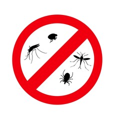 Stop sign on ticks mosquitos flea 