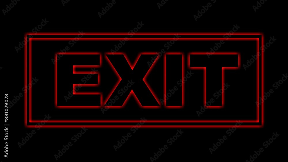 Poster video animation exit text, on a transparent background with alpha channel set to zero