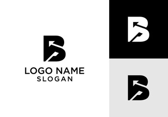 Logo Vector Initial letter B or BS with arrow for financial or trading business vector logo template