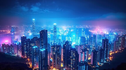 Fototapeta premium Hong Kong Skyline at Night