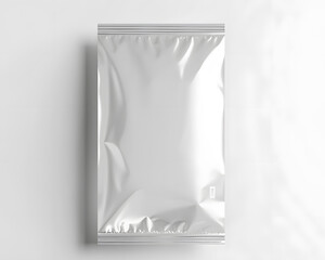 White foil wrapper mockup isolated on white background