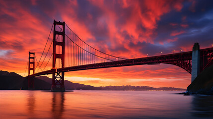 Dusk over River: A Panoramic Perspective of Architectural Mastery and Vibrant Skies