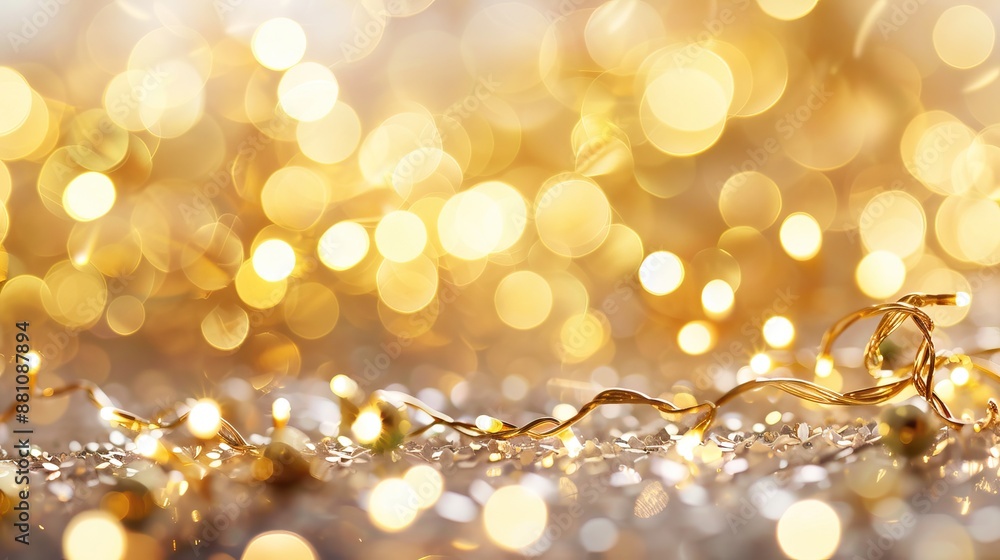 Poster golden bokeh lights creating a warm and festive background