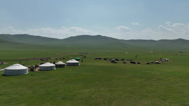 Nomaden Jurten Steppe Mongolei