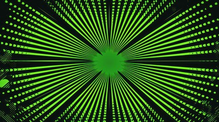 Green and black retro star burst background