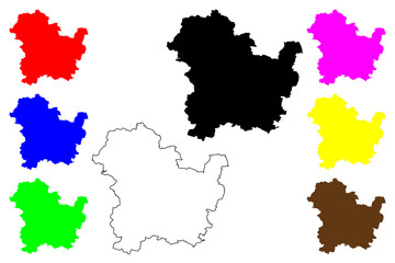 Targovishte Province (Republic of Bulgaria, Provinces of Bulgaria) map vector illustration, scribble sketch Targovishte map