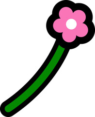 꽃 한송이 일러스트