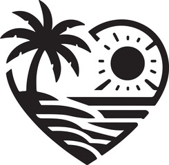 tropical island with palms, vector, illustration, design, palm, icon, tree, tropical, summer, nature, sea, art, logo, symbol, sun, water, pattern, tattoo, silhouette, cartoon, beach, island, leaf, 