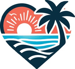 tropical island with palms, vector, illustration, design, palm, icon, tree, tropical, summer, nature, sea, art, logo, symbol, sun, water, pattern, tattoo, silhouette, cartoon, beach, island, leaf, 