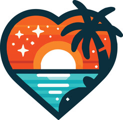 tropical island with palms, vector, illustration, design, palm, icon, tree, tropical, summer, nature, sea, art, logo, symbol, sun, water, pattern, tattoo, silhouette, cartoon, beach, island, leaf, 