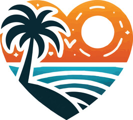 palm tree in the shape of heart