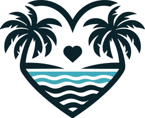 palm tree in the shape of heart