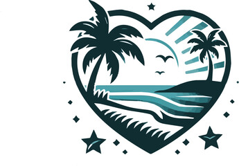 palm tree in the shape of heart