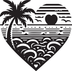 palm tree in the shape of heart