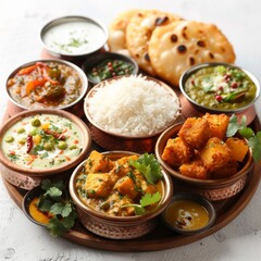 Fototapeta premium Indian south Indian food on white background 