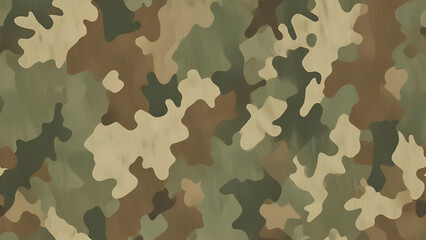 Fototapeta premium War camouflage seamless texture, 16:9, with copyspace, 300 dpi