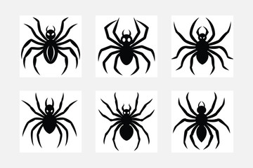 set of black and white Spider