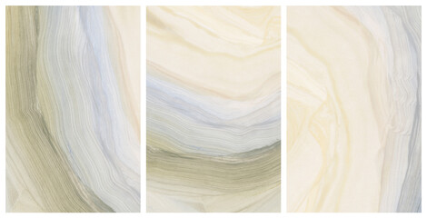 Art Watercolor and Acrylic hand drawn Wave line smear blot painting. Abstract texture neutral beige...