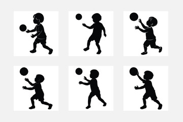 Children playing silhouettes