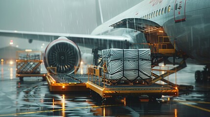 Loading of goods onto a cargo plane