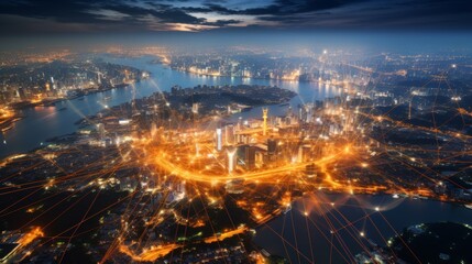 Asia digital map  global network, high speed data transfer for business and telecommunication