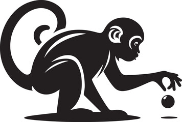 Obraz premium black and cartoon illustration of a monkey