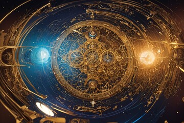 Abstract representation of puzzle solving AI untangling the paradoxes of time travel