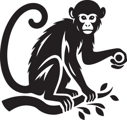 black and white background of a monkey