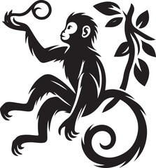 black and white background of a monkey