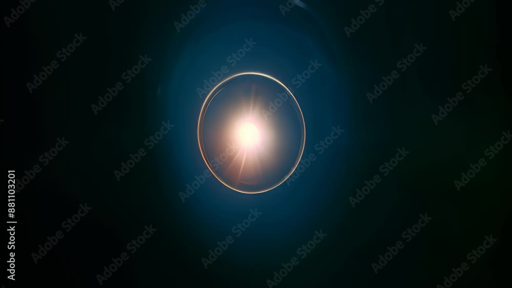 Poster light flare in the dark space. abstract background with shiny lens glare effect