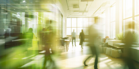 green sustainable environmental business office space workspace, employee wellness and social climate in business. esg environmental social corporate governance, abstract work place background
