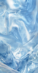 Obraz premium A mesmerizing abstract composition featuring fluid, glass-like blue and white shapes, ideal for backgrounds, design, and artistic inspiration