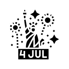 independence day july usa holiday glyph icon vector. independence day july usa holiday sign. isolated symbol illustration