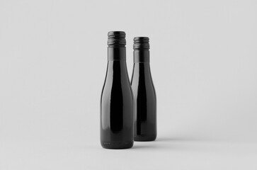 Small red wine bottle mockup. Burgundy, alsace, rhone shape.