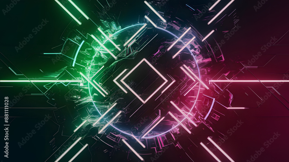 Poster abstract background with glowing lines