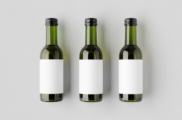 Small white wine bottle mockup. Bordeaux shape.